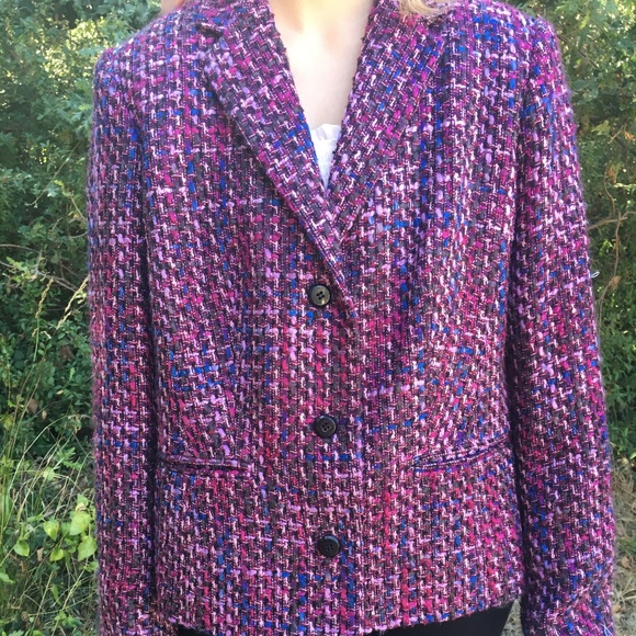 Jennifer Moore Purple Pink Tweed Ladies Blazer - Picture 1 of 4